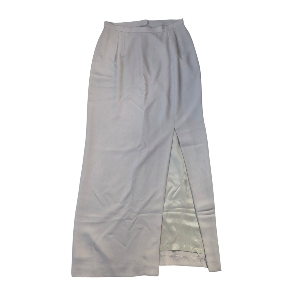 Adrianna‎ Papell Size 10 Vintage Quiet Luxury Minimalist Taupe Crepe Maxi Skirt